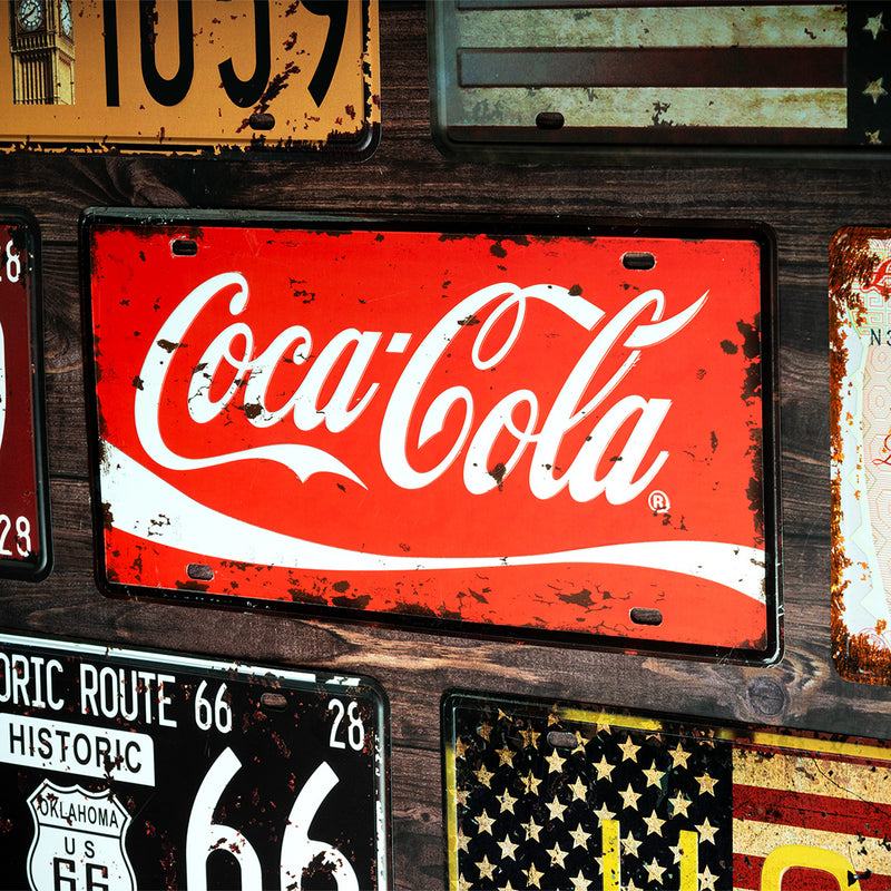 Number Plates wall sign - Coca cola Logo