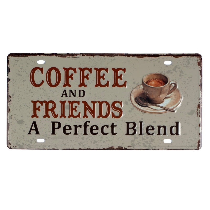 Number Plates wall sign - Coffee & Friends