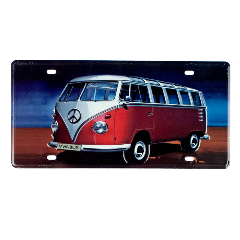 Number Plates wall sign - Volkswagen White & Red Van