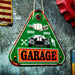 3D Metal Plates - Garage Triangle Service Green - eazy wagon