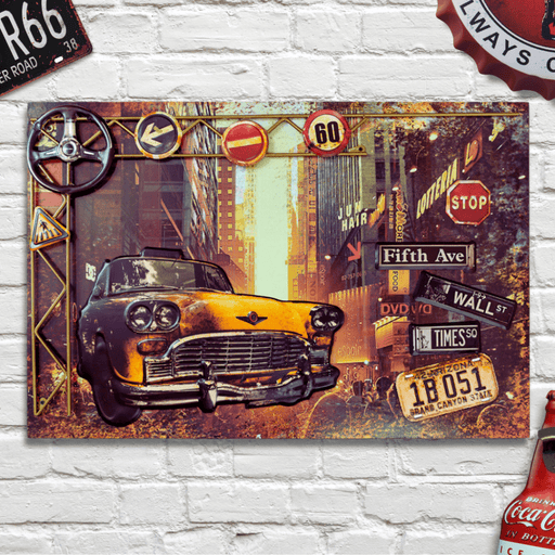 3D Retro Frame - Yellow Cab - eazy wagon