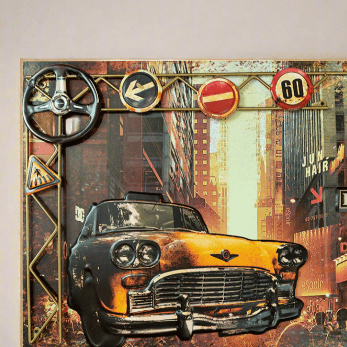 3D Retro Frame - Yellow Cab - eazy wagon