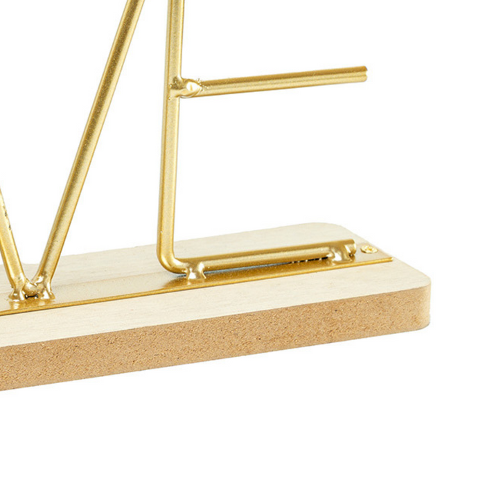 Wooden Metal Letter Clock - Love (Gold)