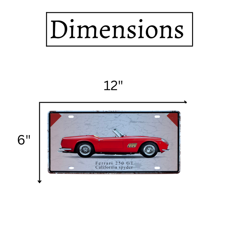 Number Plates wall sign - Ferrari 250 GT