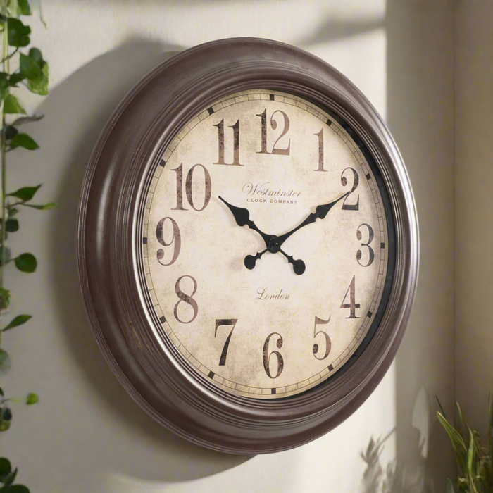 Fiber Clock - Numeric Big West - Brown (30"dia)