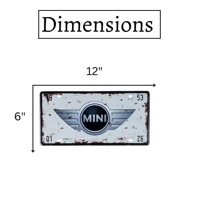 Number Plates wall sign - Mini Cooper