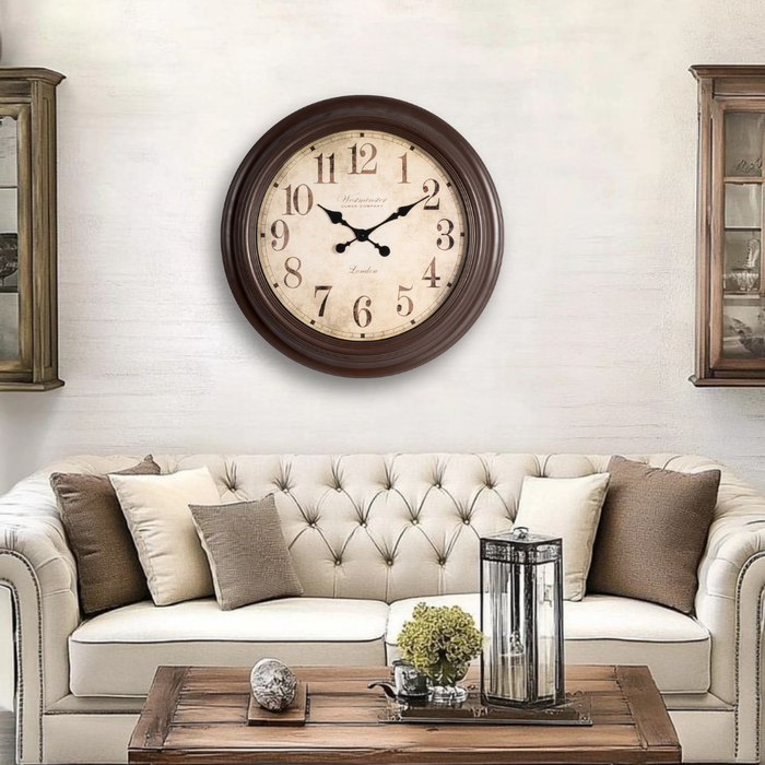Fiber Clock - Numeric Big West - Brown (30"dia)