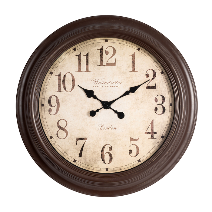 Fiber Clock - Numeric Big West - Brown (30"dia)