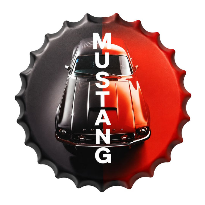 Bottle Caps wall decor sign - Ford Mustang Red
