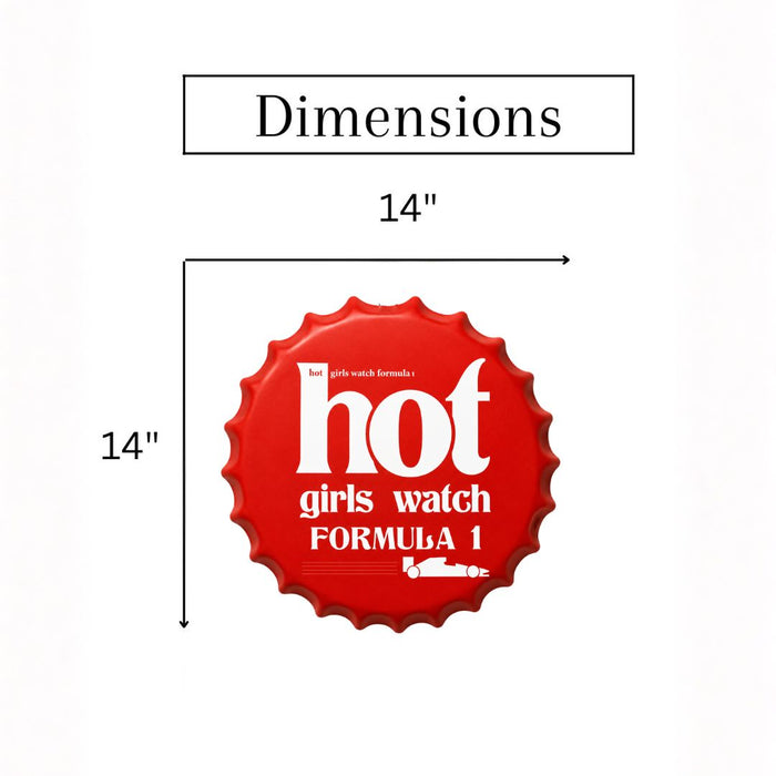 Bottle Caps wall decor sign - Hot Girls Watch Formula One