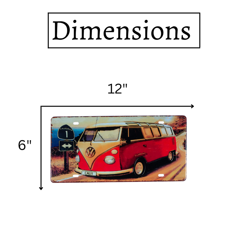 Number Plates wall sign - Volkswagen Red Van