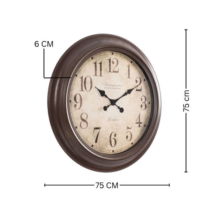 Fiber Clock - Numeric Big West - Brown (30"dia)