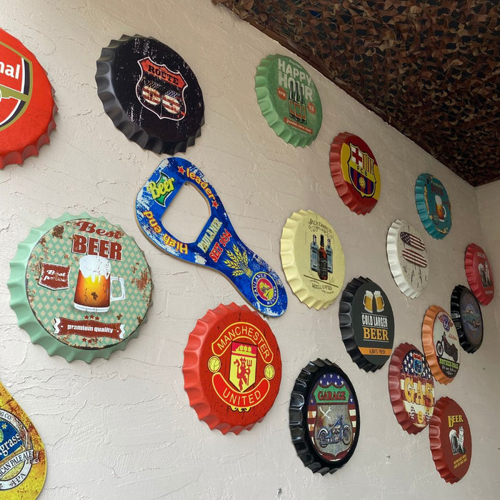 Bottle Caps wall decor sign - Conquer Bruce lee