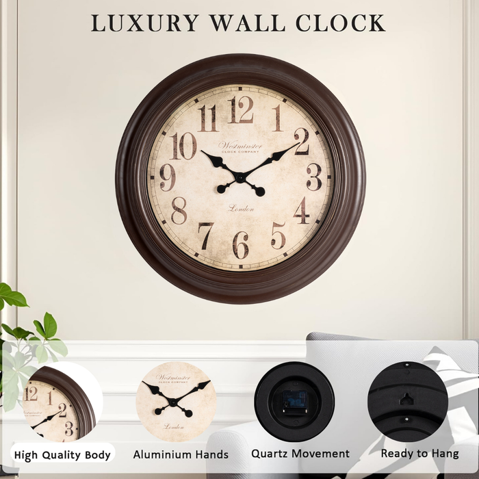 Fiber Clock - Numeric Big West - Brown (30"dia)