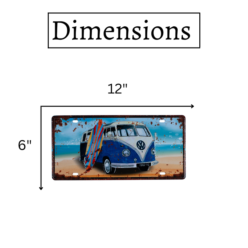 Number Plates wall sign - Volkswagen Blue Van