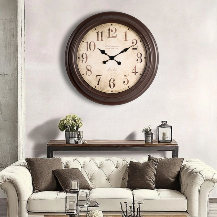 Fiber Clock - Numeric Big West - Brown (30"dia)