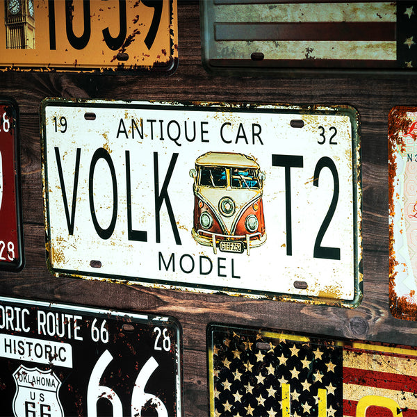 Number Plates wall sign - Volkwagen T2