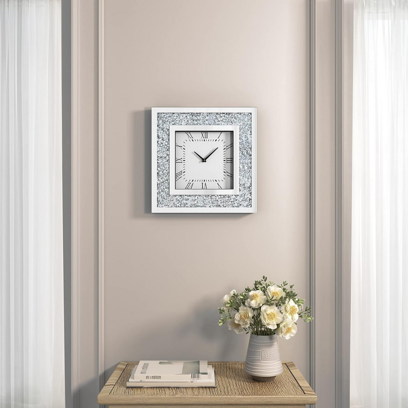 Mirror Dimond Clocks - Silver
