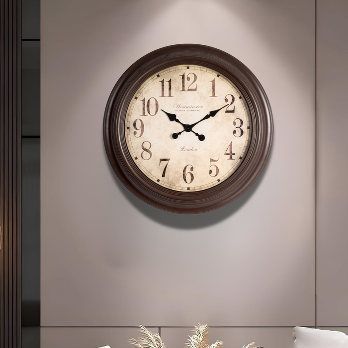Fiber Clock - Numeric Big West - Brown (30"dia)