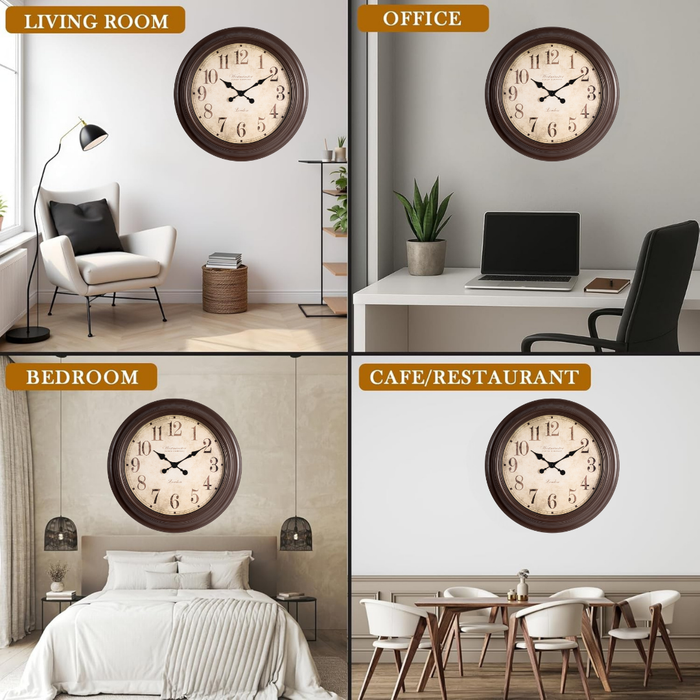 Fiber Clock - Numeric Big West - Brown (30"dia)