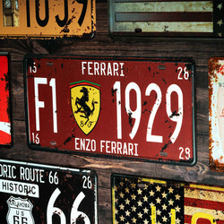 Number Plates wall sign - Ferrari F1 1929