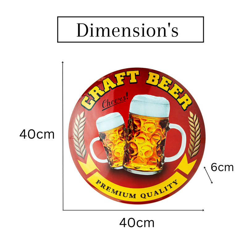 Metal Shield wall decor - Craft Beer Premium (16x16")