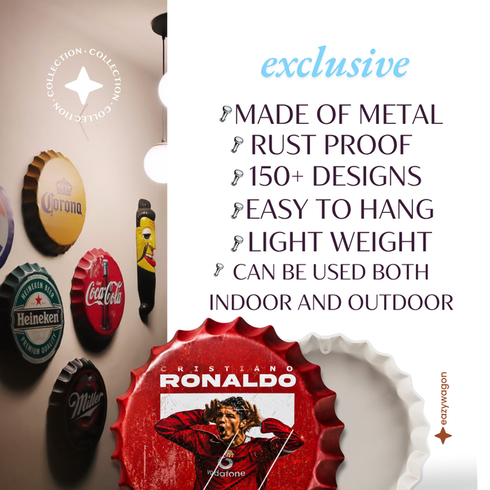 Bottle Caps wall decor sign - Cristiano Ronaldo CR7