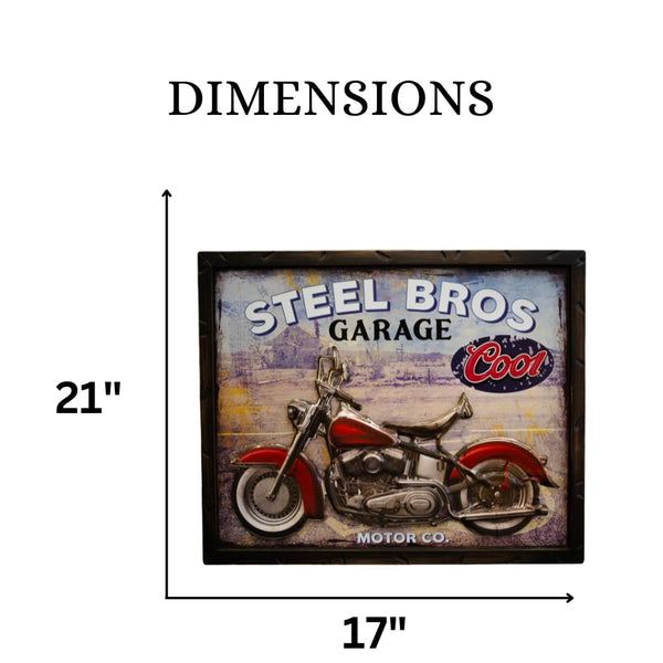 Retro Wall Frame - Motorcycle FatBoy garage