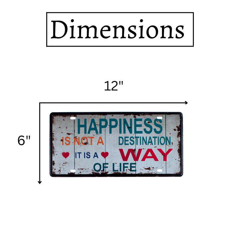 Number Plates wall sign - Happiness Is A Way