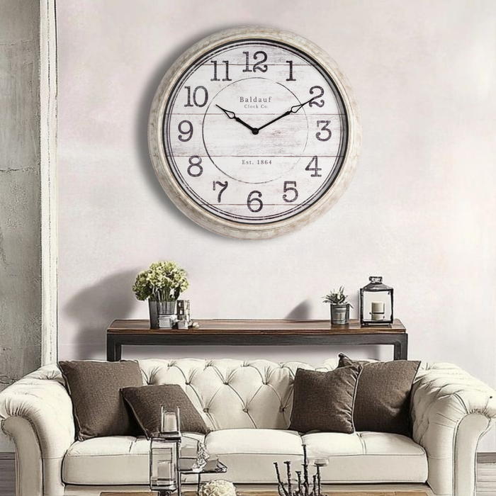 Fiber Clock - Numeric Big Baldauf - Grey (30"dia)