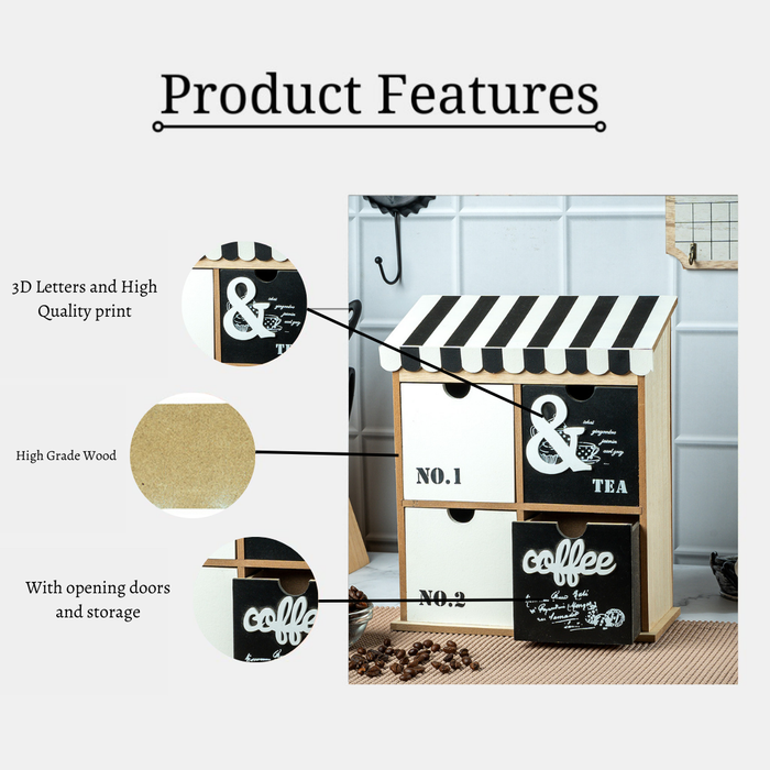 Coffee Box Drawer - Tea Coffee Black