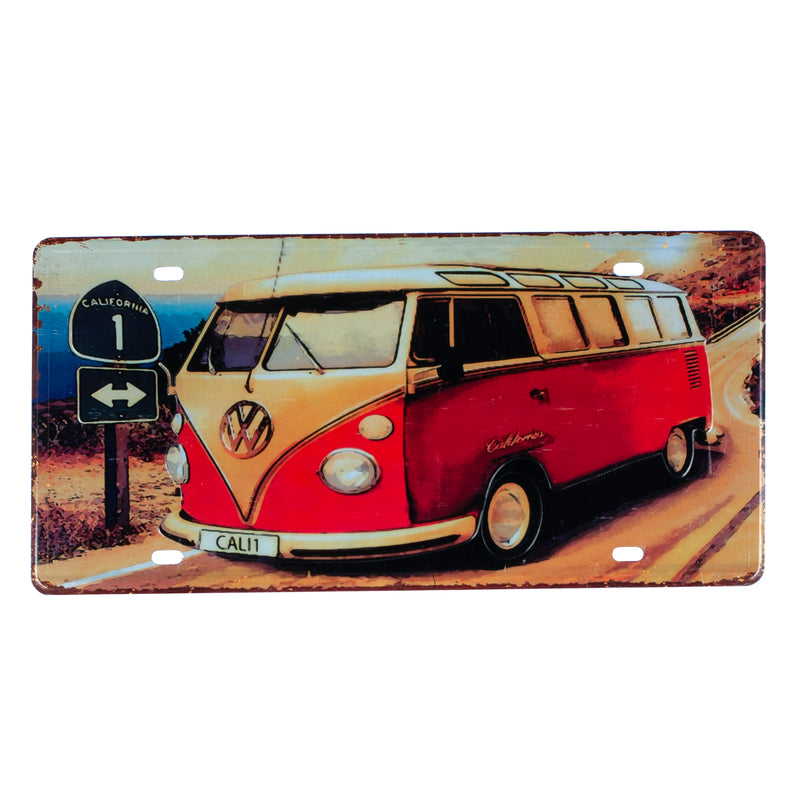 Number Plates wall sign - Volkswagen Red Van