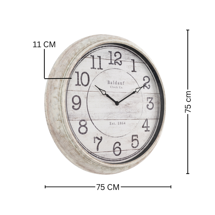 Fiber Clock - Numeric Big Baldauf - Grey (30"dia)