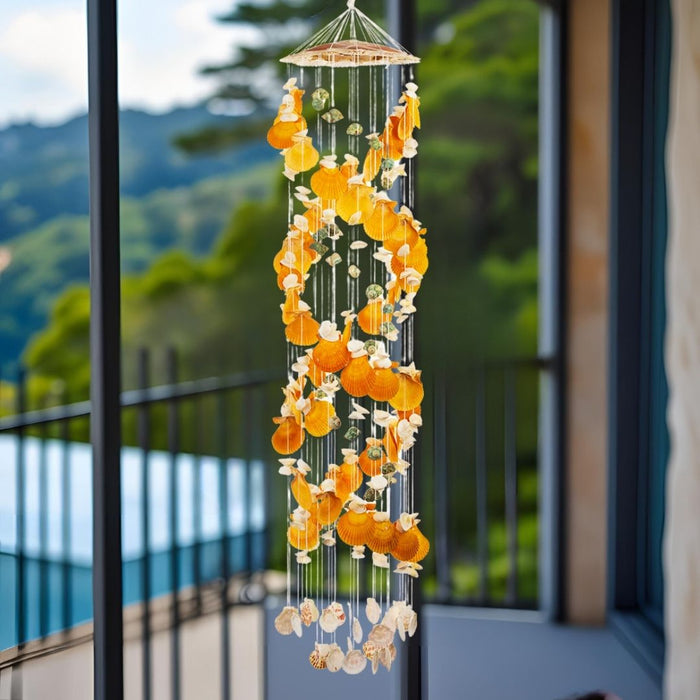 Seashells wall Hanging - Orange color 3.41ft