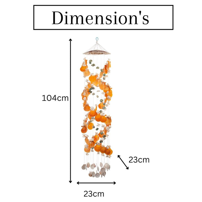Seashells wall Hanging - Orange color 3.41ft