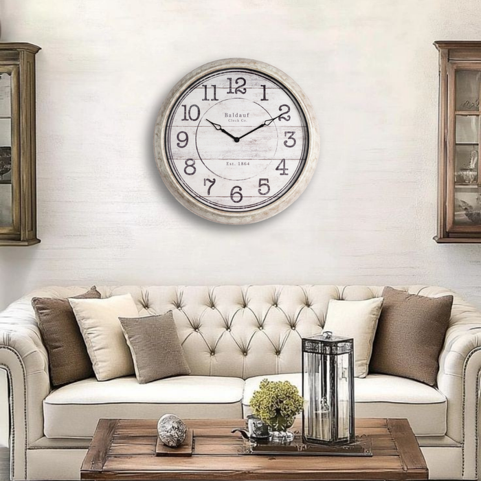 Fiber Clock - Numeric Big Baldauf - Grey (30"dia)