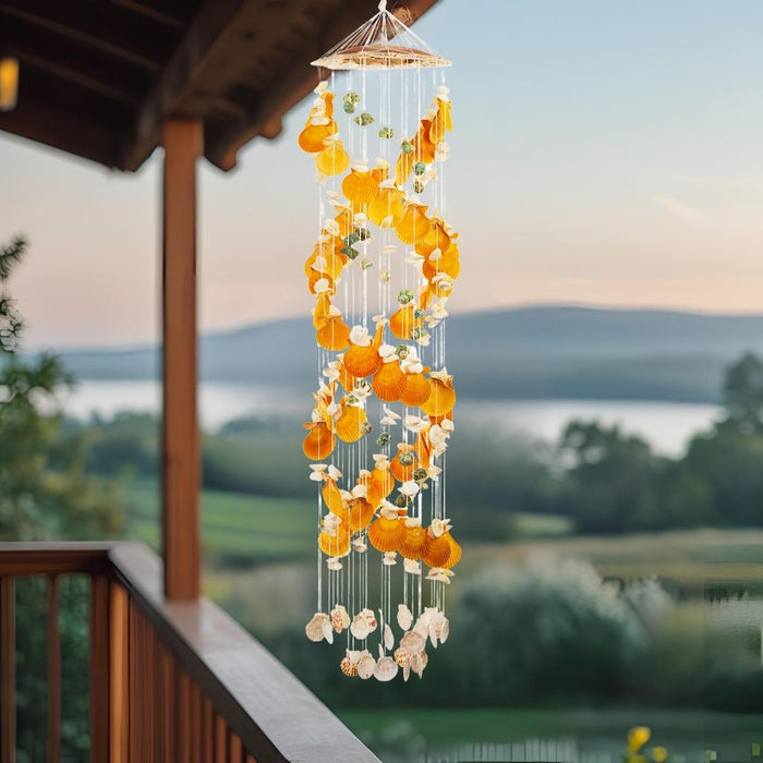 Seashells wall Hanging - Orange color 3.41ft