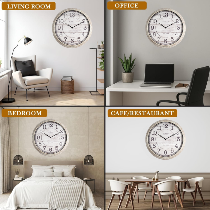 Fiber Clock - Numeric Big Baldauf - Grey (30"dia)