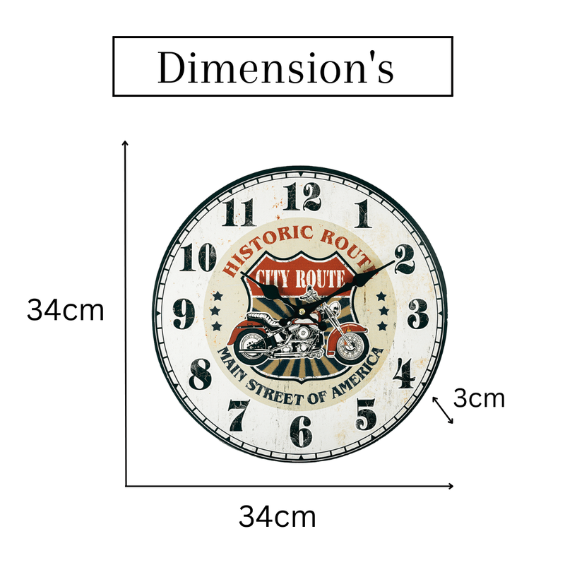 Retro MDF Clock - Historic Route Dial