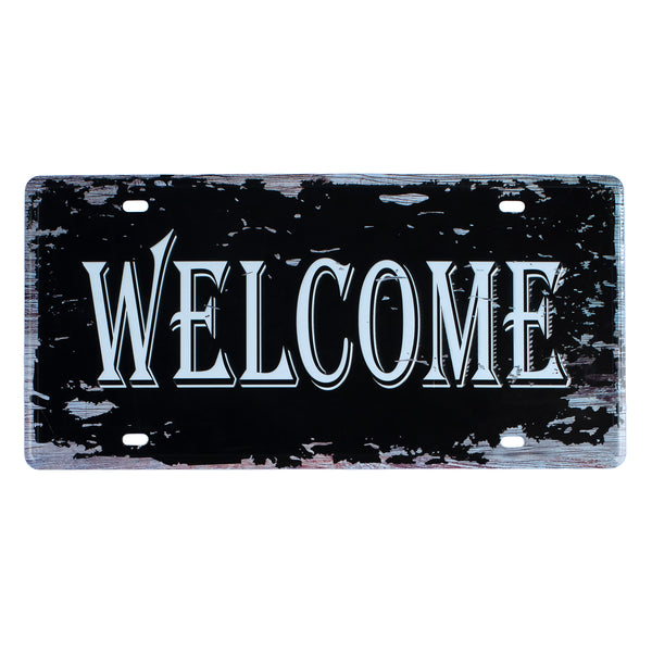 Number Plates wall sign - Welcome