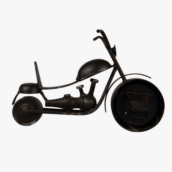 Model Clock - Vintage Motorbike Shaped clock - Black