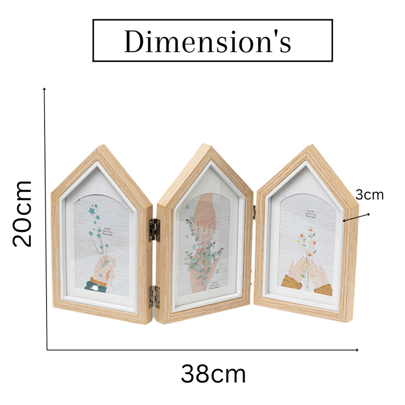 Photo Frames - Three House shape Beige