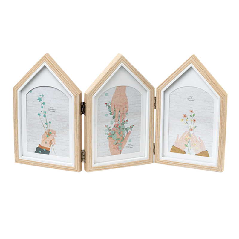 Photo Frames - Three House shape Beige