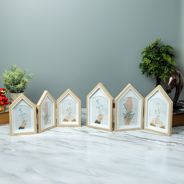 Photo Frames - Three House shape Beige