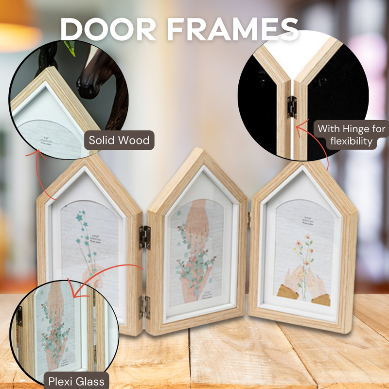 Photo Frames - Three House shape Beige