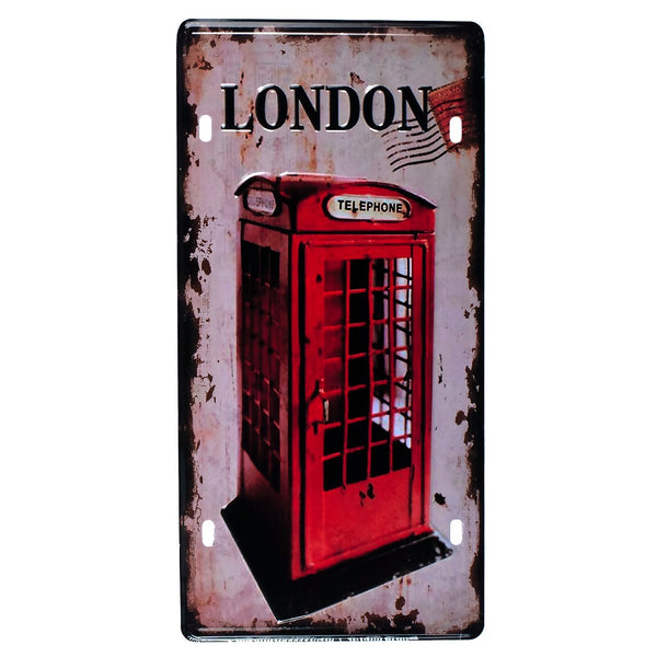 Number Plates wall sign - London telephone Booth