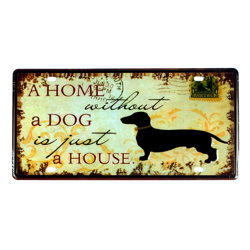 Number Plates wall sign - A home without a Dog