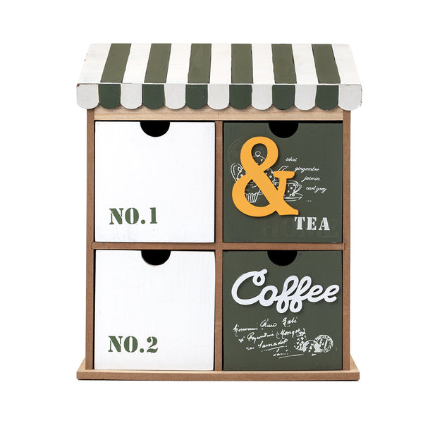 Coffee Box Drawer - Tea Coffee Teal Green