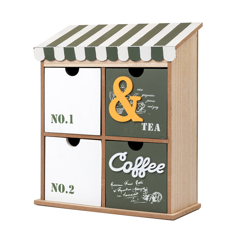 Coffee Box Drawer - Tea Coffee Teal Green