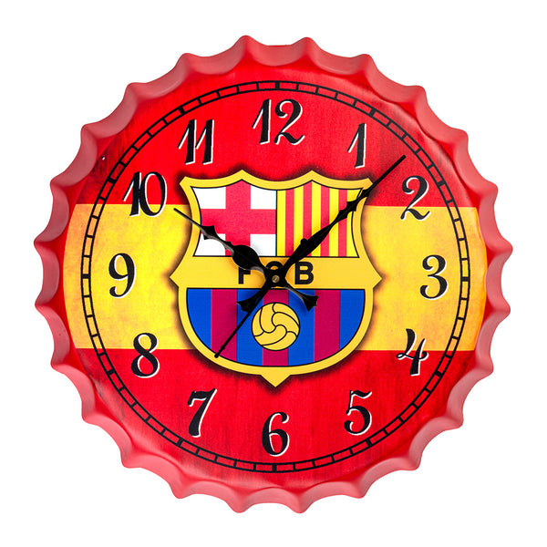Bottle Caps wall Clock - FC Barcelona (14"x14")